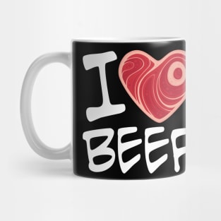 I Love Beef - White Text Version Mug